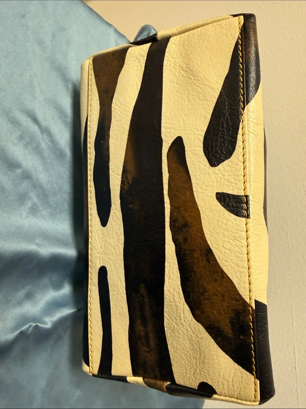 Dooney & Bourke Mini Juliette Brown and Cream Zebra Striped Leather Satchel